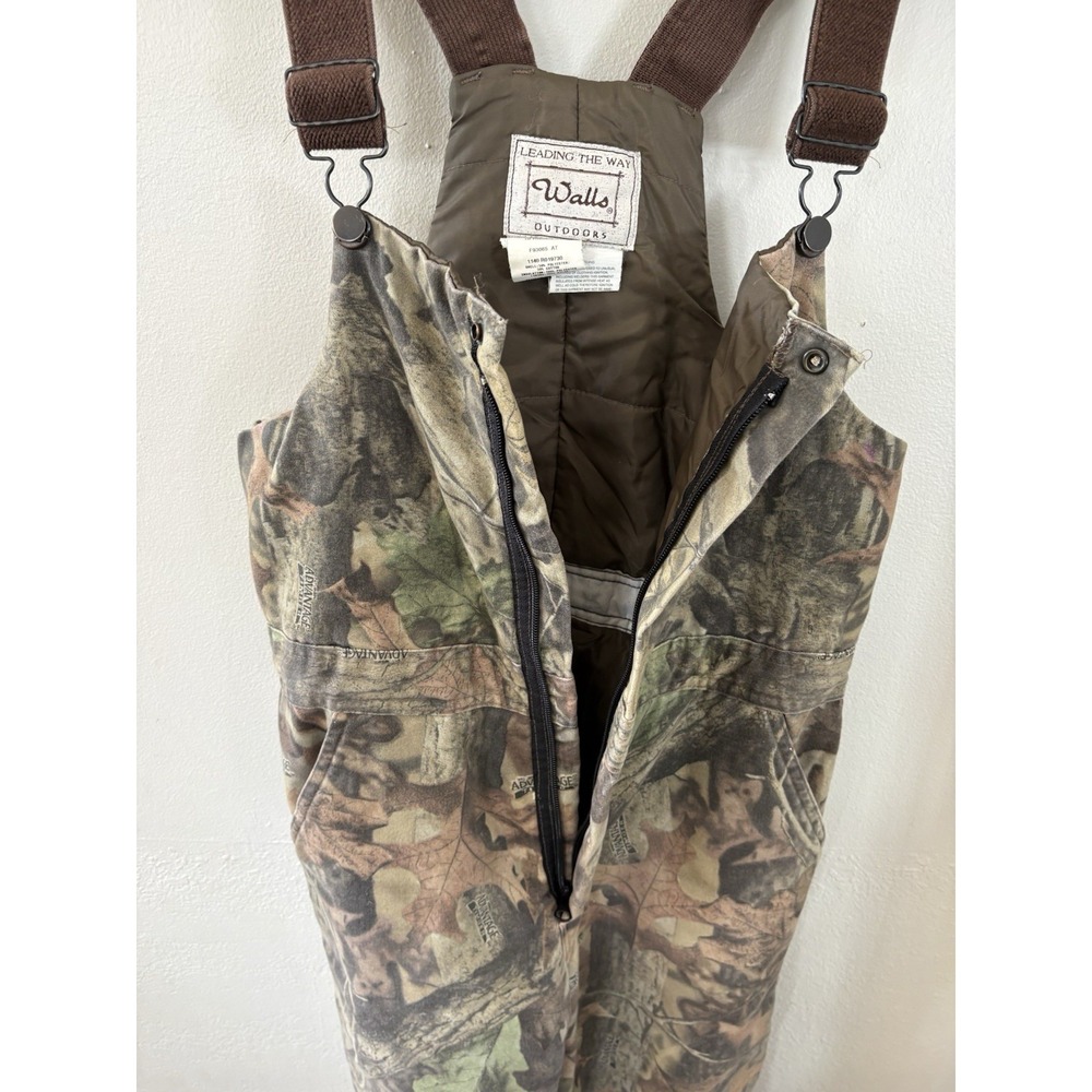 Walls Youth 18 Reg Camo Insulated Hunting Bib Overalls Advantage Timber F93065 - Picture 3 of 7